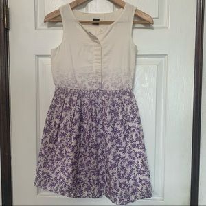GapKids Sleeveless Cream & Purple Dress